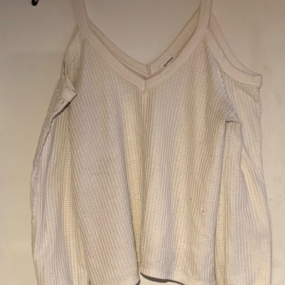 Women's Cream Cold Shoulder Top